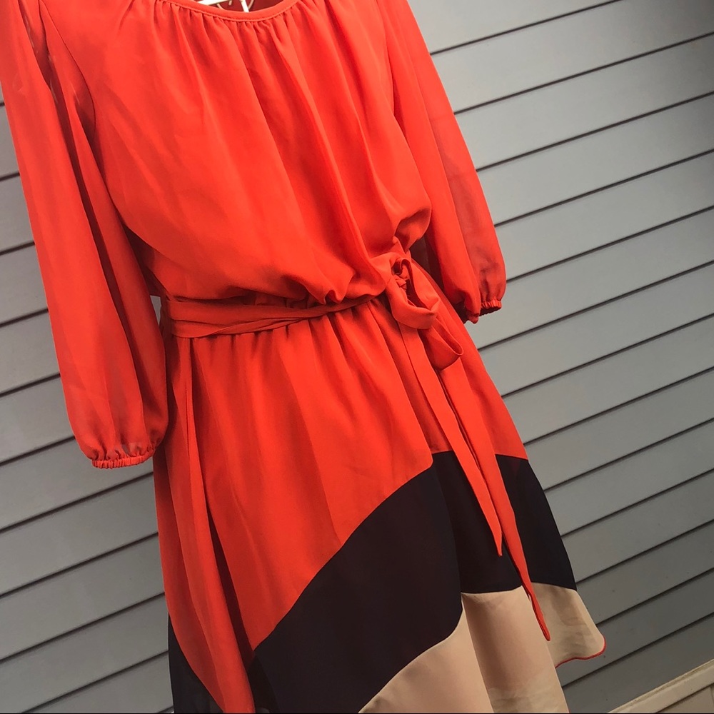 Sweet Storm Pumpkin Color Block Dress Size M